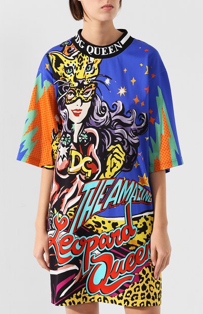 Хлопковое платье DOLCE & GABBANA разноцветного цвета по цене 78950 руб., арт. F8L15T/G7R0K, фото 3 Хлопковое платье DOLCE & GABBANA, арт. F8L15T/G7R0K, фото 3