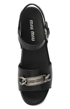 Кожаные сандалии MIU MIU, арт. 5Z714D-UZE-F0002, фото 4