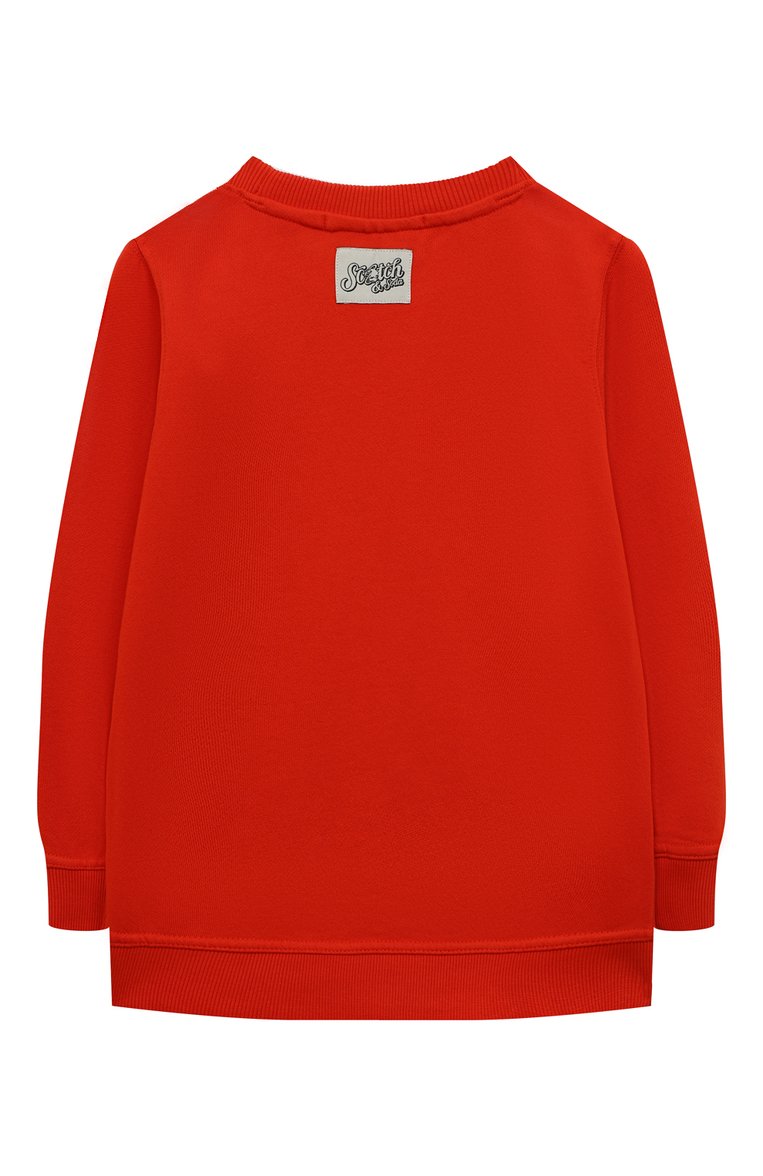Детский хлопковый свитшот SCOTCH AND SODA красного цвета, арт. 167563-22-FWBM-D40 | Фото 2 (Материал внешний: Хлопок; Рукава: Длинные; Мальчики Кросс-КТ: Свитшот-одежда)