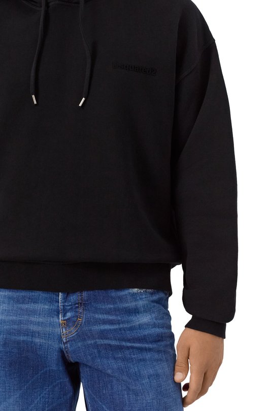 Хлопковое худи Dsquared2 S74GU0891/S25516 Чёрный  S74GU0891/S25516 Фото 5