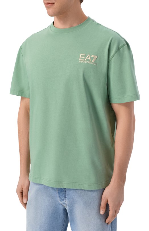 Хлопковая футболка EA7 7M001402/AF22264 Зелёный  7M001402/AF22264 Фото 3