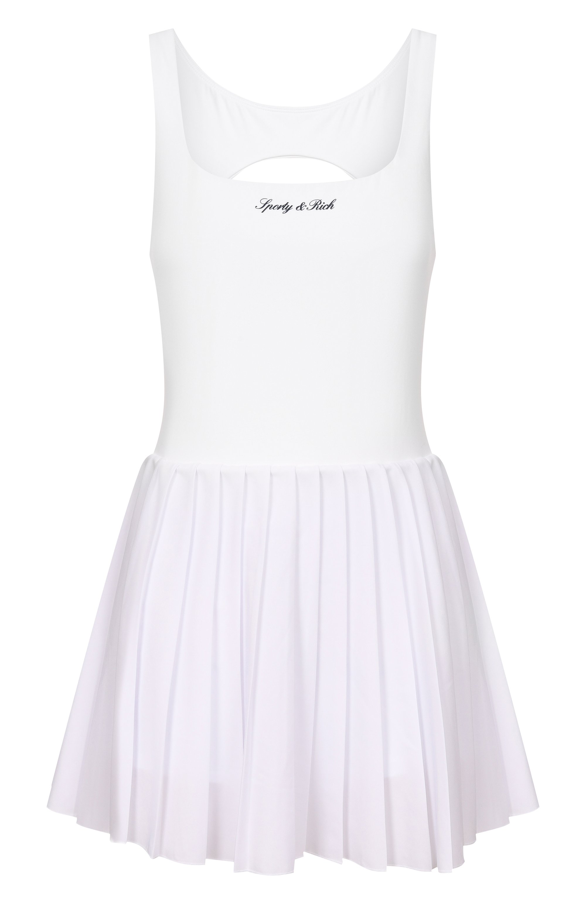 Платье SPORTY AND RICH белого цвета по цене 32900 руб., арт. DR00975326WH01, фото 1 Платье SPORTY AND RICH, арт. DR00975326WH01, фото 1