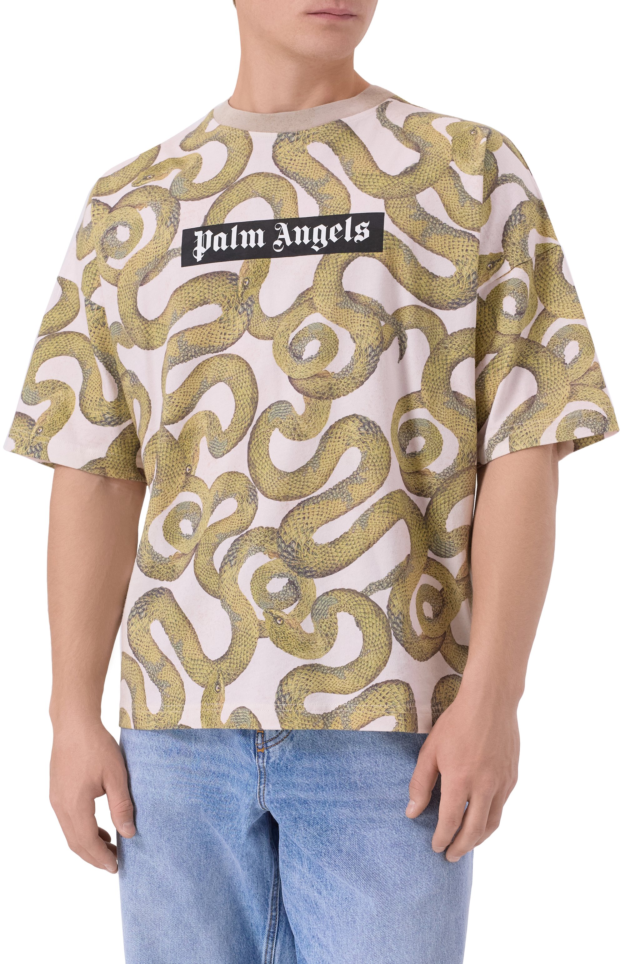 Хлопковая футболка PALM ANGELS, арт. PMAA10DF25JER004, фото 3