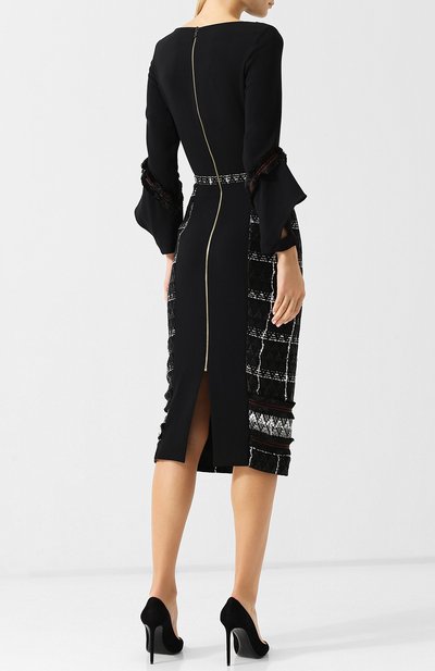 Приталенное платье-миди из смеси хлопка и шерсти ROLAND MOURET, арт. PW18/S0409/F8076, фото 4