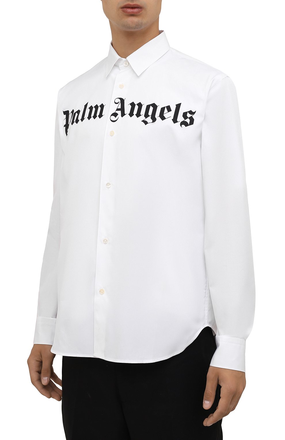 Хлопковая рубашка PALM ANGELS белого цвета по цене 46100 руб., арт. PMGA099F21FAB0010110, фото 3 Хлопковая рубашка PALM ANGELS, арт. PMGA099F21FAB0010110, фото 3