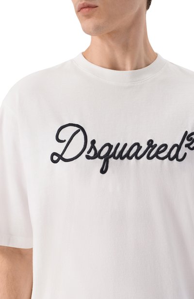 Хлопковая футболка DSQUARED2 белого цвета по цене 27850 руб., арт. S74GD1524/D20106, фото 5 Хлопковая футболка DSQUARED2, арт. S74GD1524/D20106, фото 5