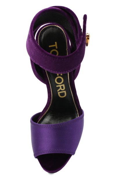 Текстильные босоножки TOM FORD фиолетового цвета по цене 126000 руб., арт. W2687T-TSA007, фото 5 Текстильные босоножки TOM FORD, арт. W2687T-TSA007, фото 5
