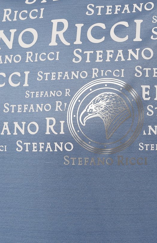Хлопковая футболка Stefano Ricci MNH4203290/TE0001 Голубой  MNH4203290/TE0001 Фото 5