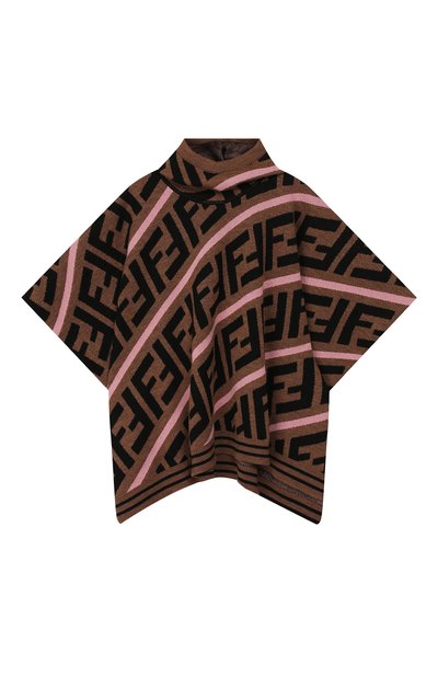 Хлопковое пончо с капюшоном FENDI розового цвета по цене 28500 руб., арт. JFQ039/A2M4, фото 1 Хлопковое пончо с капюшоном FENDI, арт. JFQ039/A2M4, фото 1