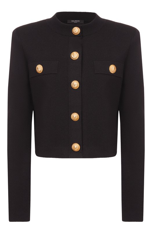 Кардиган из вискозы Balmain GF1KL000/KJ43 Чёрный GF1KL000/KJ43