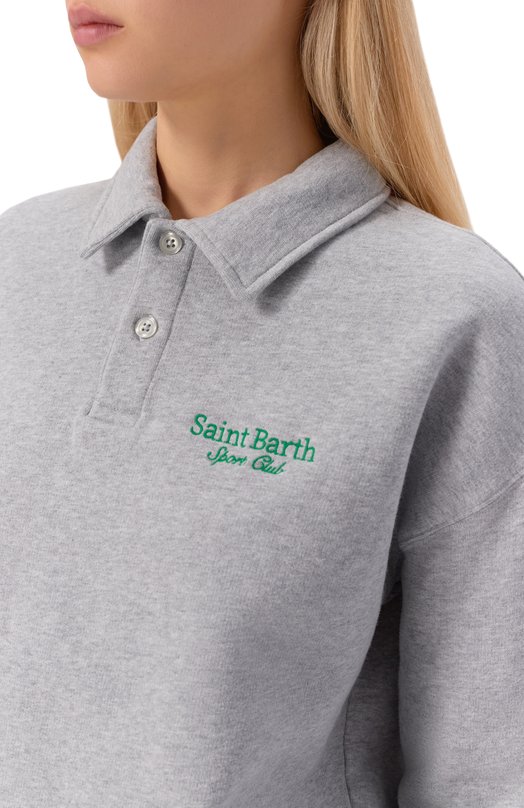 Хлопковое поло MC2 Saint Barth BENE001-02985I/BERENICE Серый  BENE001-02985I/BERENICE Фото 5