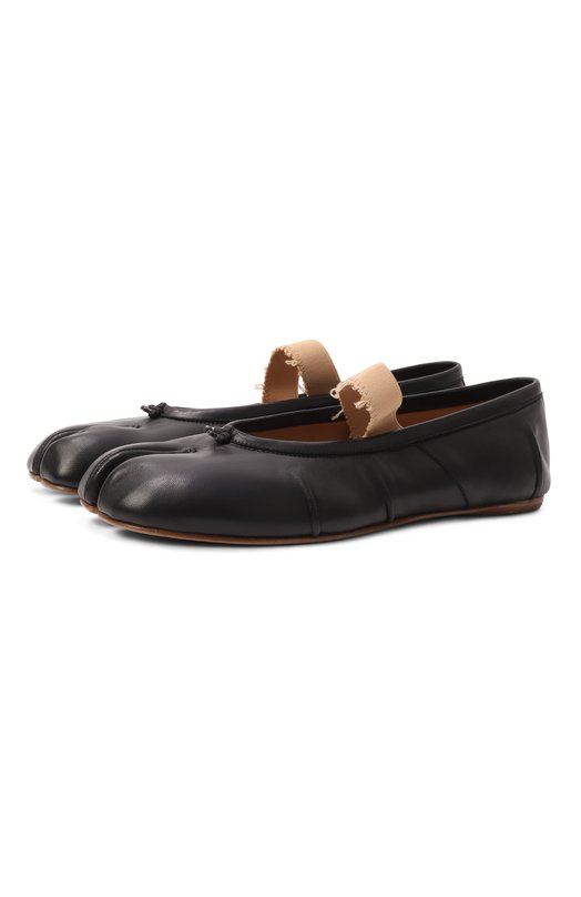 Кожаные балетки Tabi Maison Margiela S39WZ0104/P6853 Чёрный S39WZ0104/P6853