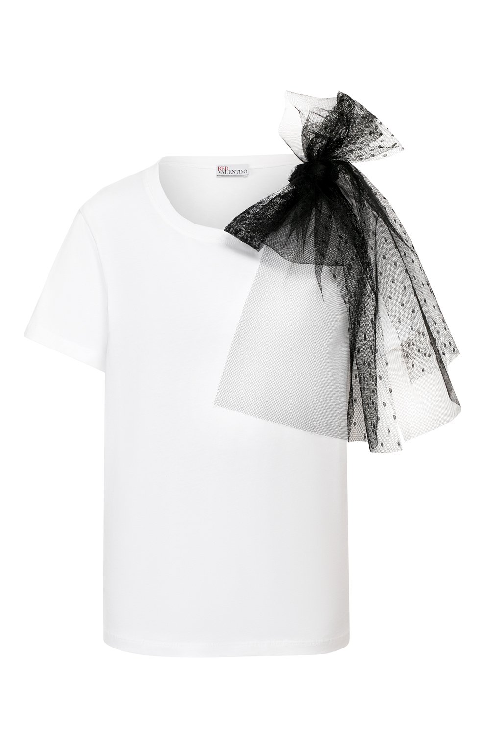 Хлопковая футболка REDVALENTINO белого цвета по цене 17050 руб., арт. TR0MG04Y/555, фото 1 Хлопковая футболка REDVALENTINO, арт. TR0MG04Y/555, фото 1