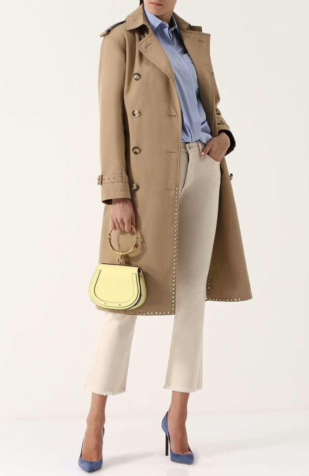 Однотонный двубортный тренч с поясом и погонами VALENTINO, арт. PB3CA169/2PQ, фото 2