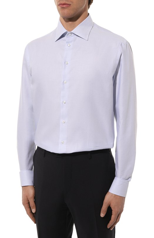 Хлопковая сорочка Giorgio Armani 8WGCCZMC/TZC37 Голубой  8WGCCZMC/TZC37 Фото 4
