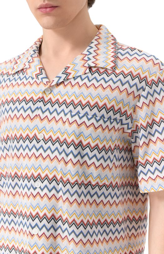 Хлопковая рубашка Missoni US25SJ0J/BR010U Разноцветный  US25SJ0J/BR010U Фото 5