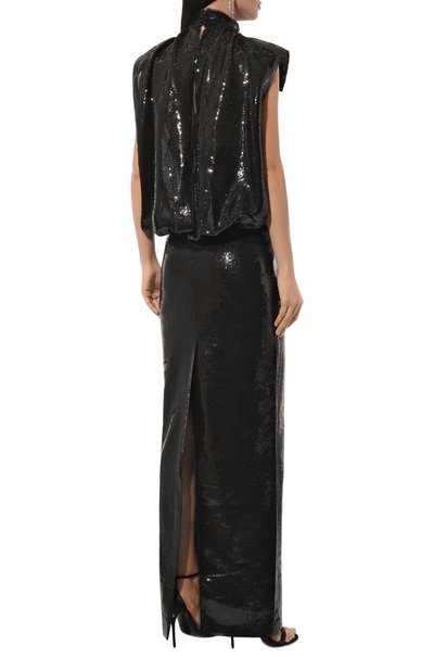 Платье с отделкой пайетками RASARIO черного цвета по цене 190120 руб., арт. RS24F029DX001, фото 4 Платье с отделкой пайетками RASARIO, арт. RS24F029DX001, фото 4