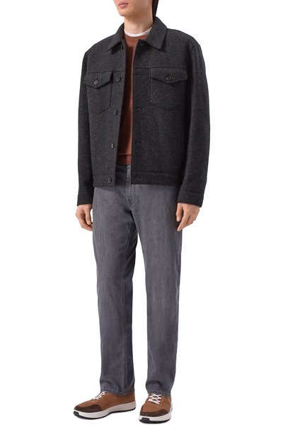 Текстильные кроссовки KITON коричневого цвета по цене 125000 руб., арт. USSA031N0121725, фото 2 Текстильные кроссовки KITON, арт. USSA031N0121725, фото 2