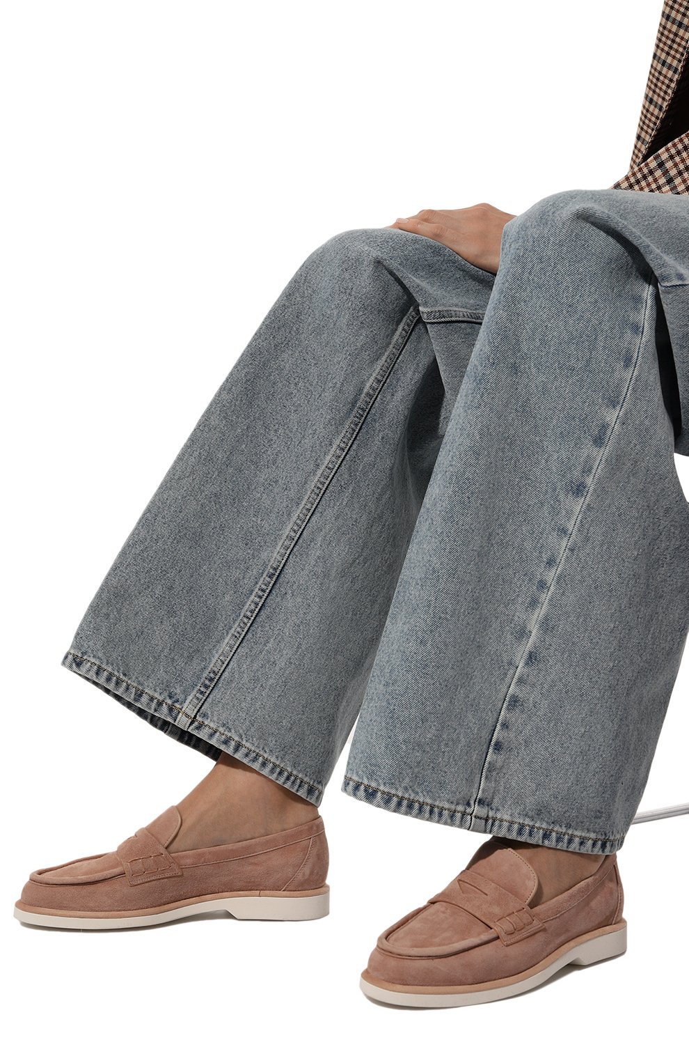 Замшевые пенни-лоферы SANTONI, арт. WUQY59818BIASTW1, фото 3