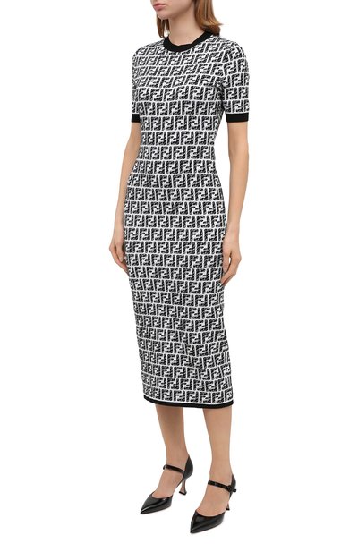 Платье FENDI белого цвета по цене 98600 руб., арт. FZD852 AD5R, фото 3 Платье FENDI, арт. FZD852 AD5R, фото 3