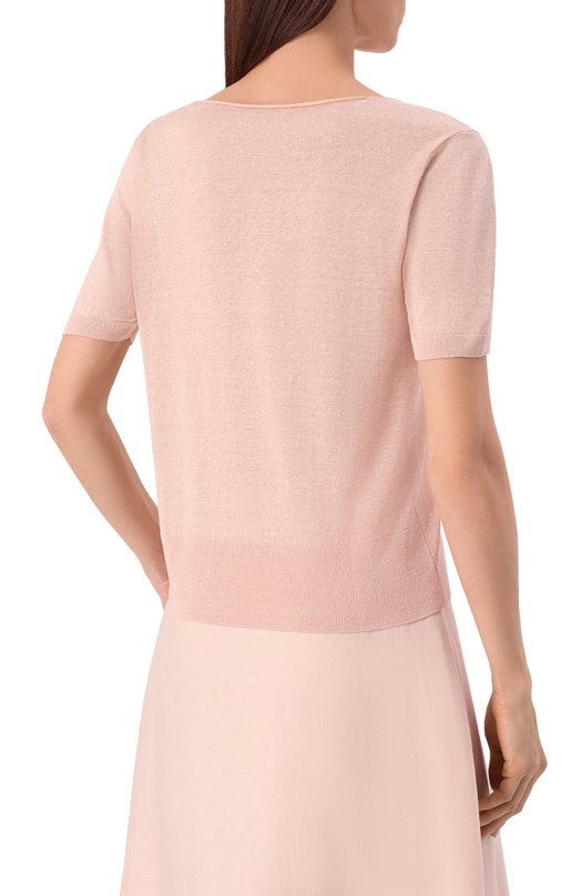 Пуловер изо льна и шелка Agnona K011025E/0L180PE Розовый  K011025E/0L180PE Фото 4