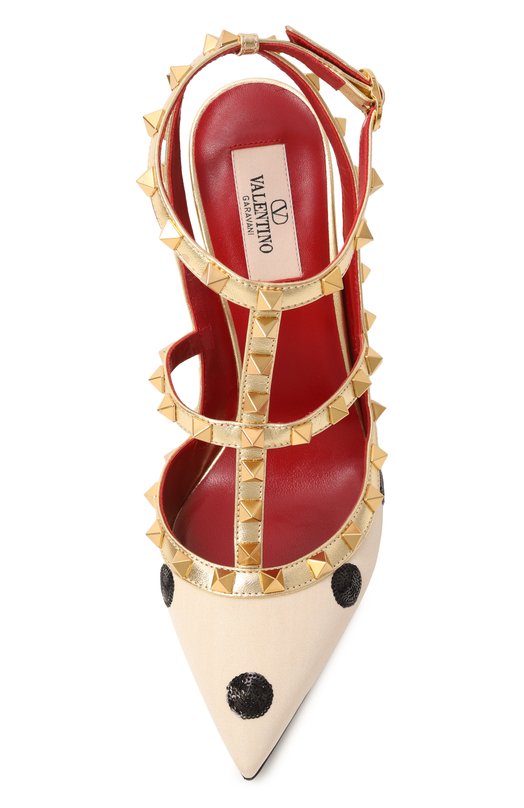 Текстильные туфли Rockstud 100 Valentino 8W2S0393/WAR Кремовый  8W2S0393/WAR Фото 6