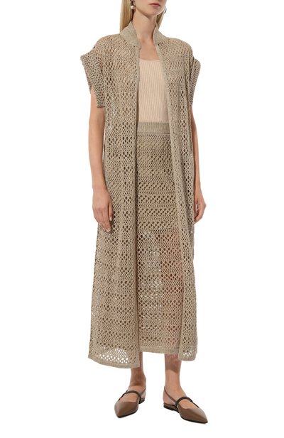 Кардиган изо льна и шелка BRUNELLO CUCINELLI, арт. MRA581106, фото 3