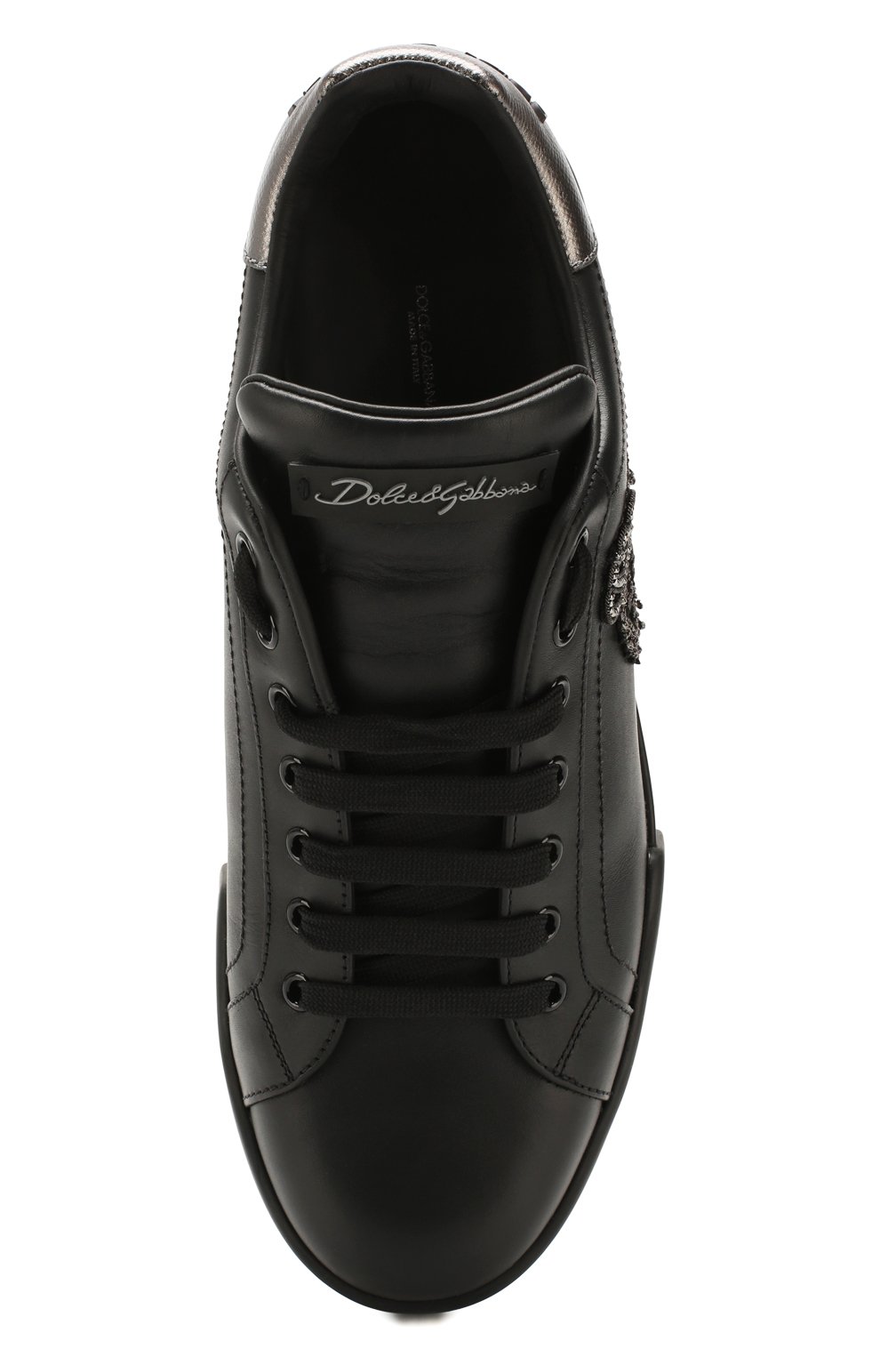 Кожаные кеды portofino с отделкой DOLCE & GABBANA, арт. CS1538/AH164, фото 5