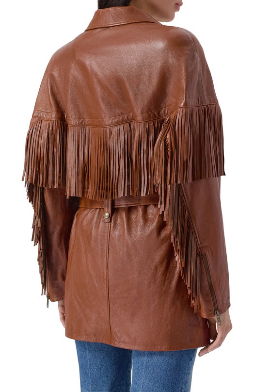 Кожаная куртка Chloé CH25SCM13216 Коричневый  CH25SCM13216 Фото 4