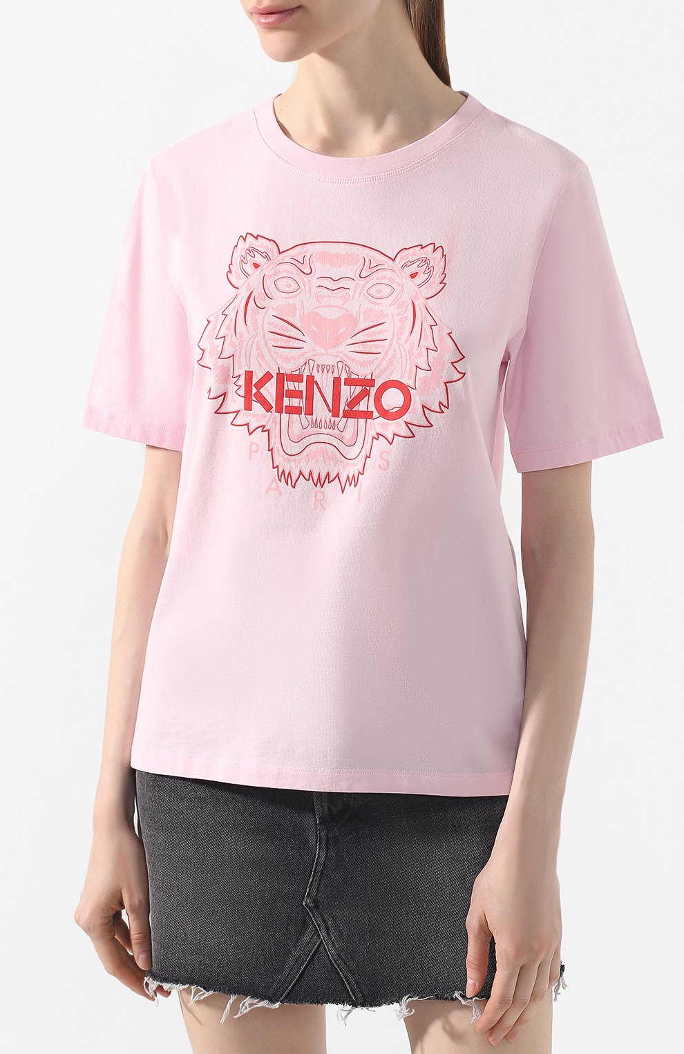 Хлопковая футболка KENZO розового цвета по цене 8700 руб., арт. 2TS7964YE, фото 3 Хлопковая футболка KENZO, арт. 2TS7964YE, фото 3