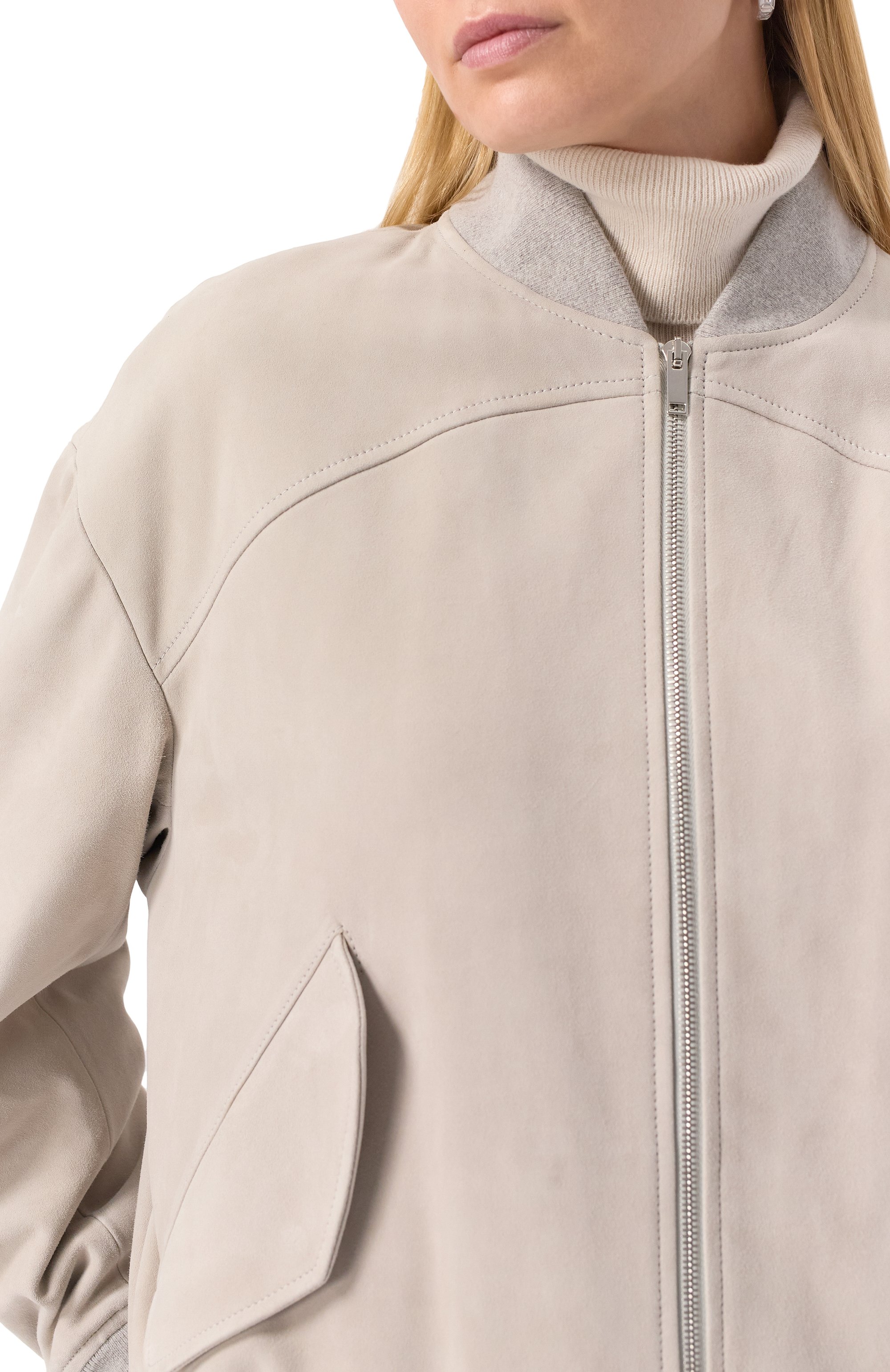 Замшевый бомбер MVST, арт. SUEDE LEATHER B0MBER, фото 5