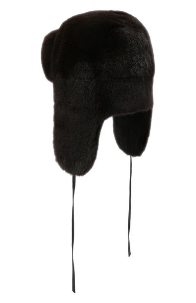 Норковая шапка-ушанка ivan FURLAND темно-коричневого цвета по цене 64300 руб., арт. 0099000110129300000, фото 2 Норковая шапка-ушанка ivan FURLAND, арт. 0099000110129300000, фото 2