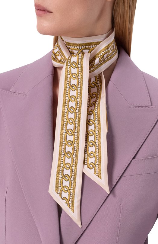 Шелковый шарф-твилли Elie Saab 710009405 Розовый  710009405 Фото 2