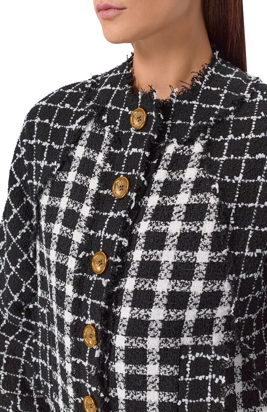 Твидовый бомбер Balmain GF1TFA45/MI18 Чёрный  GF1TFA45/MI18 Фото 5