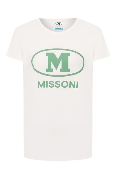 Хлопковая футболка M MISSONI кремового цвета по цене 10850 руб., арт. 2DL00044/2J003J, фото 1 Хлопковая футболка M MISSONI, арт. 2DL00044/2J003J, фото 1