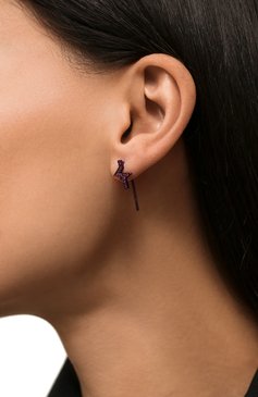 Женские серьги deep pulse CAVIAR JEWELLERY фиолетового цвета, арт. P001R | Фото 2 (Региональные ограничения белый список (Axapta Mercury): Не проставлено; Нос: Не проставлено; Материал: Металл)