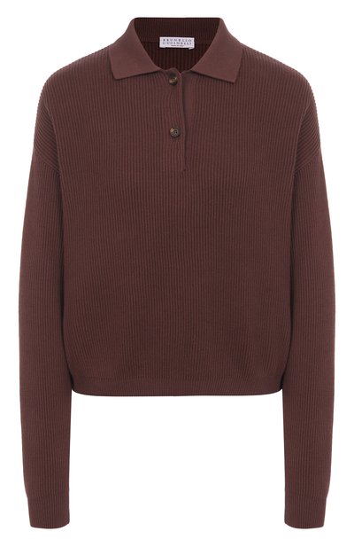 Женский хлопковое поло BRUNELLO CUCINELLI, арт. M19194705P