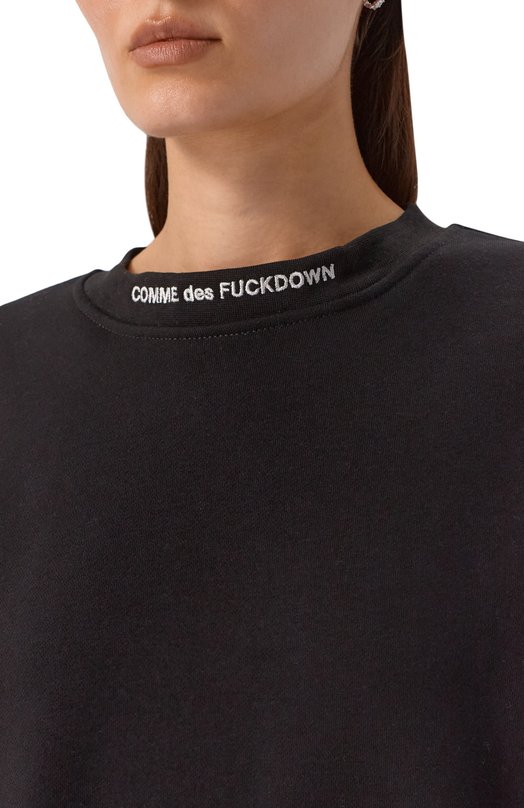 Хлопковый свитшот Comme des Fuckdown CFABW01370 Чёрный  CFABW01370 Фото 5