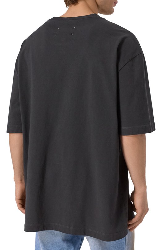 Хлопковая футболка Maison Margiela S50GC0705/S24567 Чёрный  S50GC0705/S24567 Фото 4