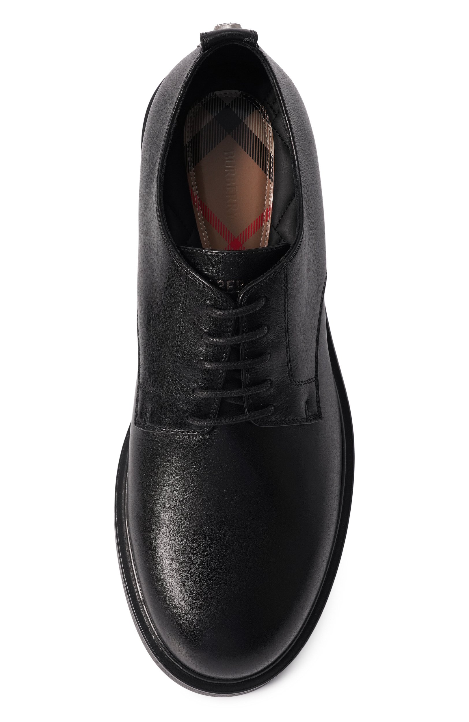Кожаные дерби pembroke BURBERRY черного цвета по цене 89950 руб., арт. 8128390, фото 5 Кожаные дерби pembroke BURBERRY, арт. 8128390, фото 5