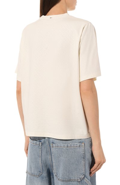 Хлопковая футболка BOSS кремового цвета по цене 11640 руб., арт. 50494353, фото 4 Хлопковая футболка BOSS, арт. 50494353, фото 4