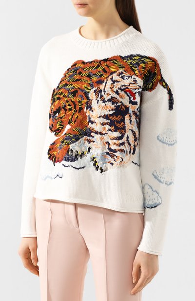 Свитер KENZO кремового цвета по цене 45000 руб., арт. FA52PU5083XI, фото 3 Свитер KENZO, арт. FA52PU5083XI, фото 3