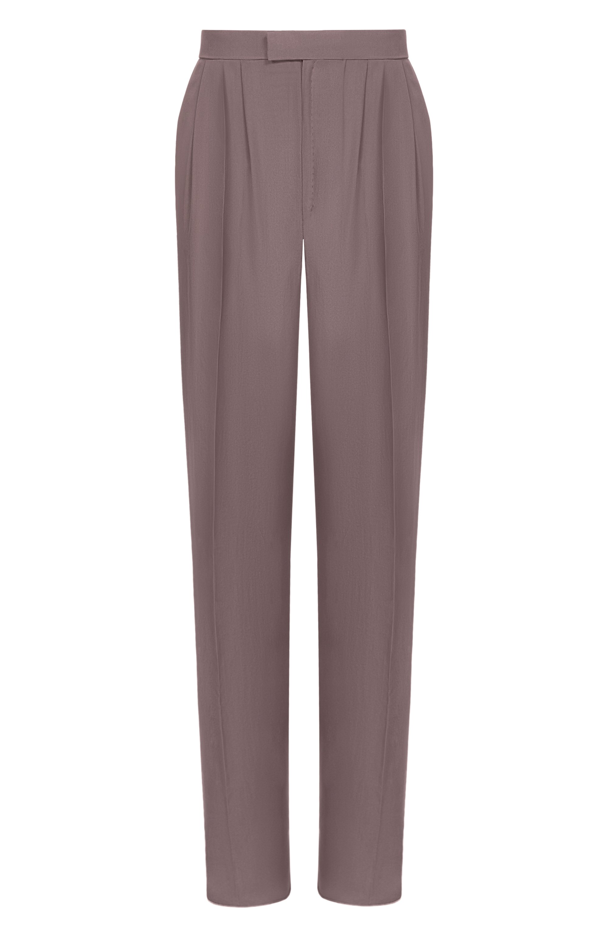 Шелковые брюки SAINT LAURENT серого цвета по цене 291000 руб., арт. 856580/Y6J78, фото 1 Шелковые брюки SAINT LAURENT, арт. 856580/Y6J78, фото 1