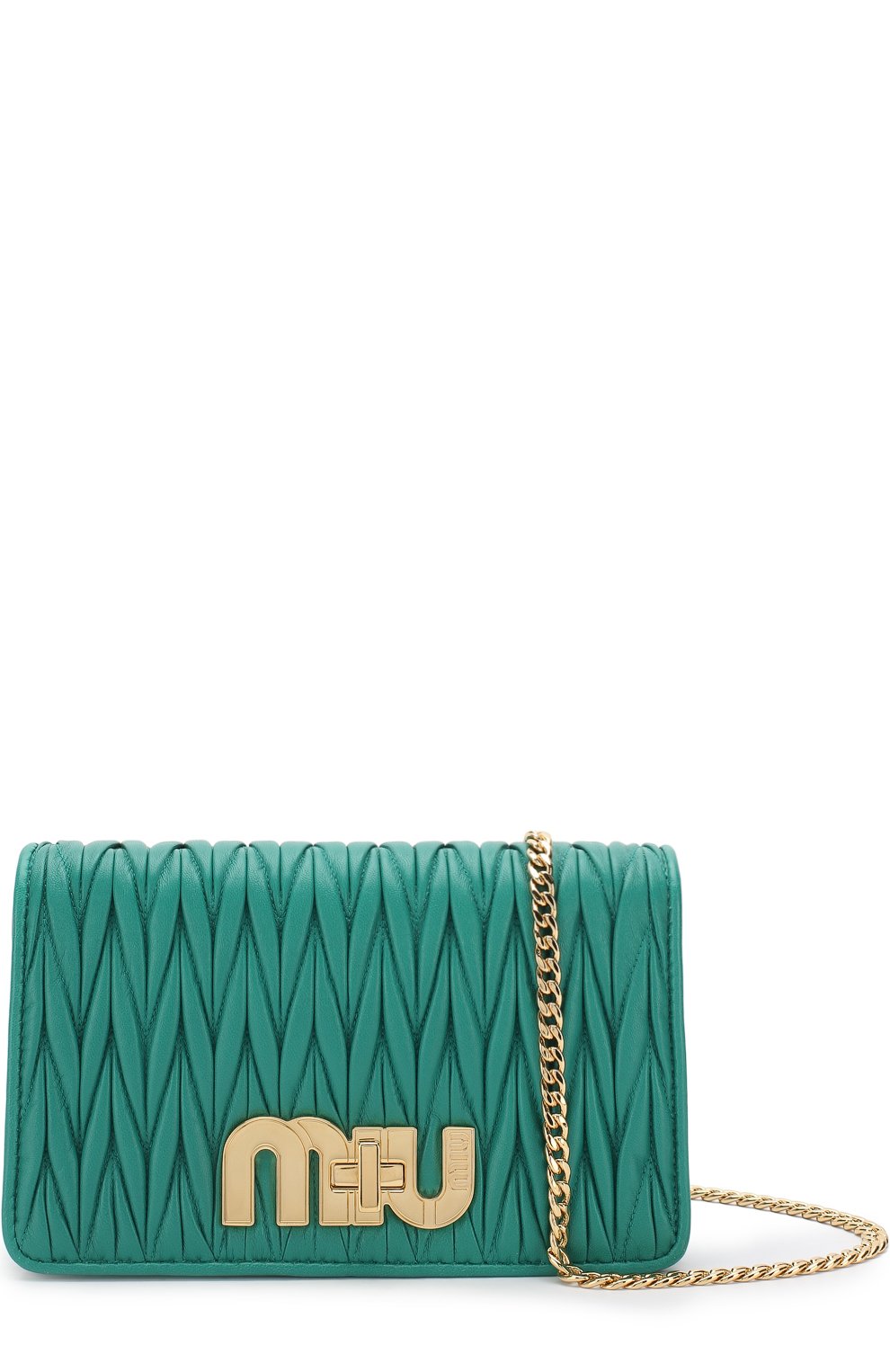 Клатч из кожи на цепочке MIU MIU, арт. 5BF069-N88-F0MYE-OCO, фото 4