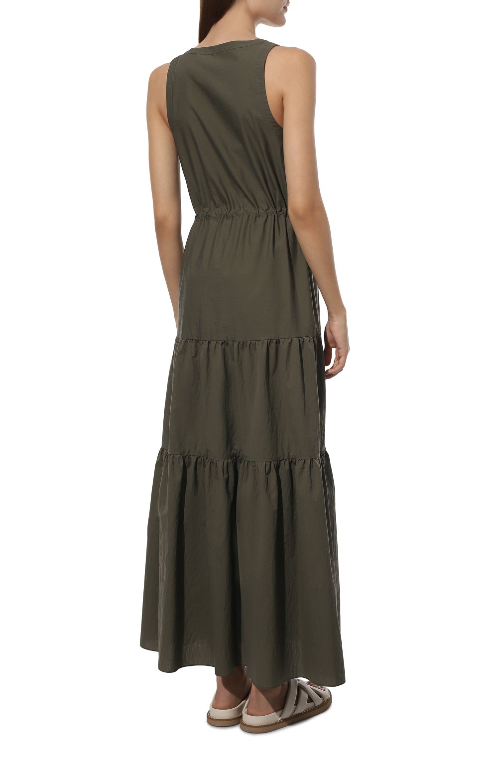 Хлопковое платье BRUNELLO CUCINELLI хаки цвета по цене 325500 руб., арт. M0F79A4915, фото 4 Хлопковое платье BRUNELLO CUCINELLI, арт. M0F79A4915, фото 4