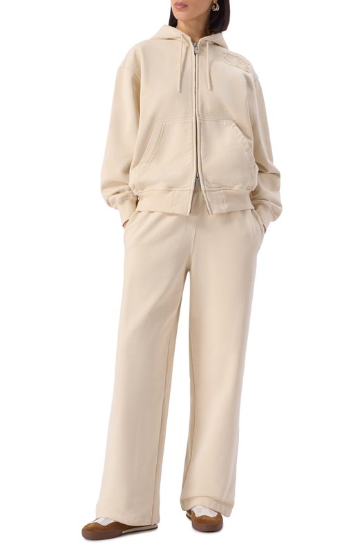 Хлопковые брюки Burberry 8105336 Кремовый  8105336 Фото 2