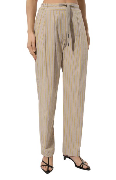 Брюки из хлопка и льна BRUNELLO CUCINELLI, арт. MH564B1312, фото 3