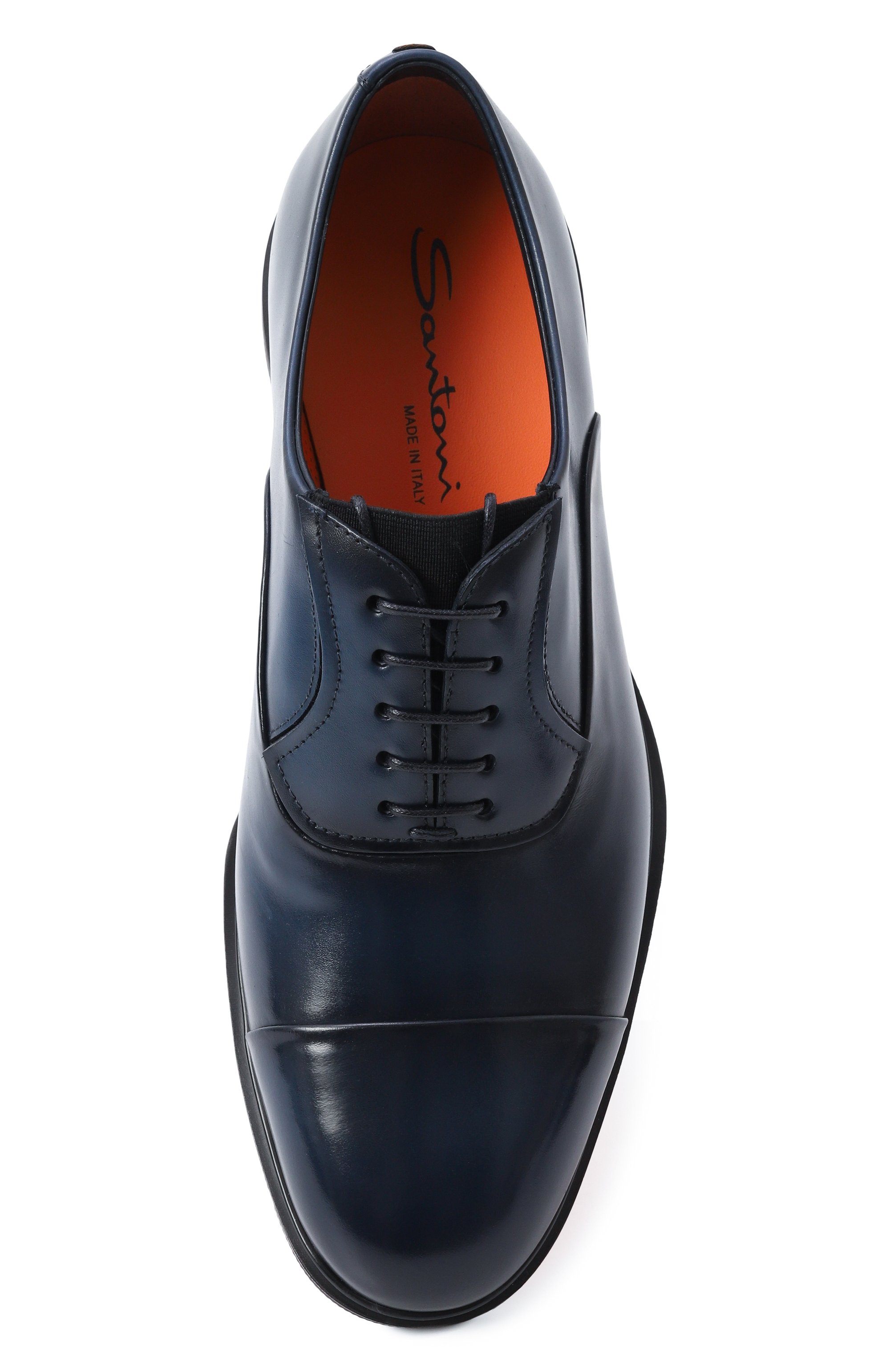 Кожаные оксфорды easy SANTONI темно-синего цвета по цене 77100 руб., арт. MGEG18957NEAXNTG, фото 6 Кожаные оксфорды easy SANTONI, арт. MGEG18957NEAXNTG, фото 6