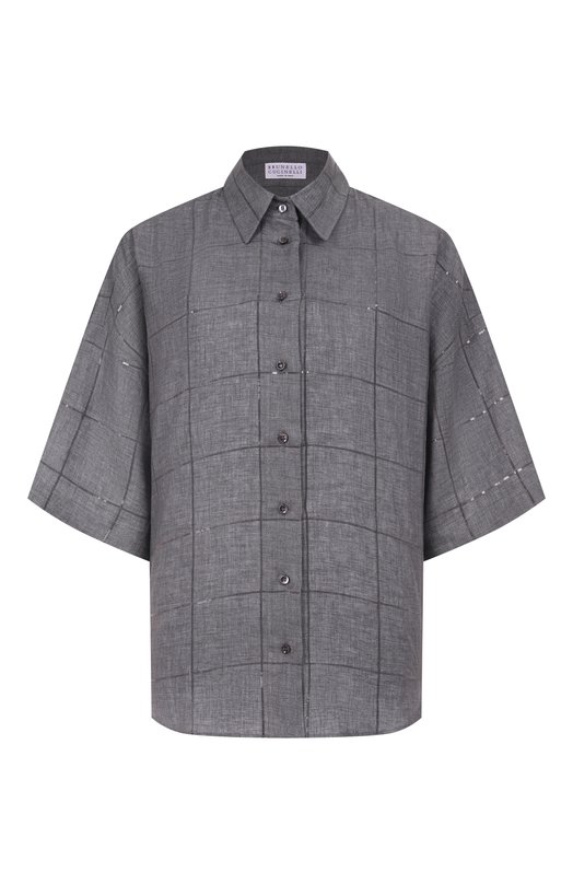 Льняная рубашка Brunello Cucinelli MM633RH706 Серый MM633RH706
