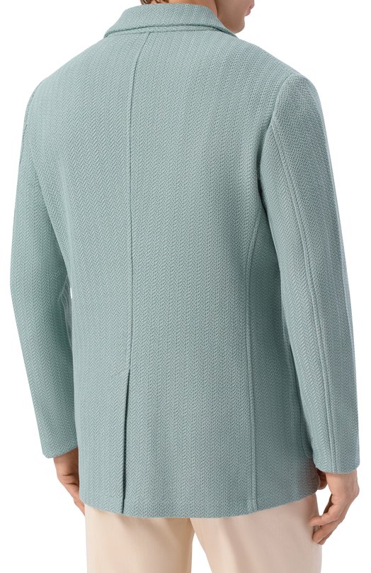 Пиджак из шелка и хлопка Stefano Ricci K616442J02/F26111_003 Голубой  K616442J02/F26111_003 Фото 4